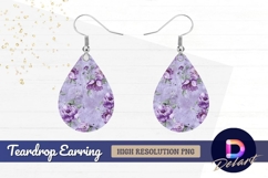 Purple floral with Teardrop Earring PNG Product Image 1