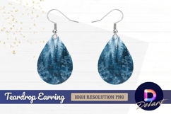 Winter forest evergreen trees Teardrop Earring PNG Product Image 1