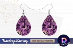 Purple halloween Teardrop Earring PNG Product Image 1