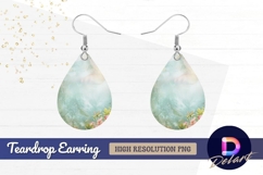 Floral grunge background with butterfly Teardrop Earring PNG Product Image 1