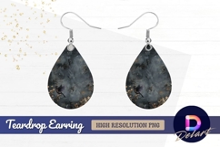Ethereal raven flight on dark textured Teardrop Earring PNG Product Image 1