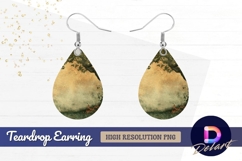 Enchanted garden with tree and orange Teardrop Earring PNG Product Image 1