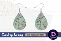 Vintage floral pattern on distressed Teardrop Earring PNG Product Image 1