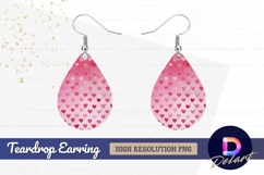 Pink heart pattern teardrop earring png Product Image 1