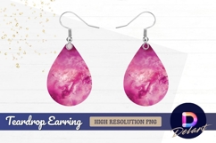 Pink nebula galaxy abstract background teardrop earring png Product Image 1