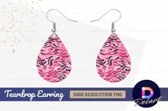 Pink abstract shapes texture art Teardrop Earring PNG Product Image 1