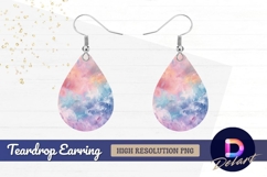 Colorful cloudy sky abstract background Teardrop Earring PNG Product Image 1