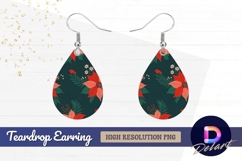 Watercolor floral pattern with roses Teardrop Earring PNG Product Image 1