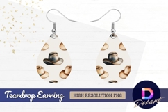 Christmas poinsettia floral Teardrop Earring PNG Product Image 1