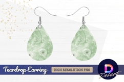 Light green dandelion seed background Teardrop Earring PNG Product Image 1
