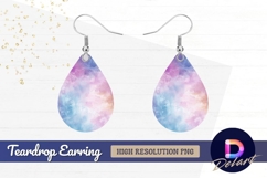 Abstract watercolor background in blue Teardrop Earring PNG Product Image 1