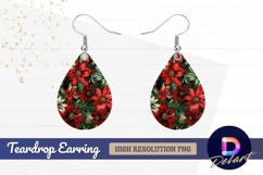 Floral seamless pattern with red and Teardrop Earring PNG Product Image 1