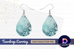 Icy blue floral background with Teardrop Earring PNG Product Image 1