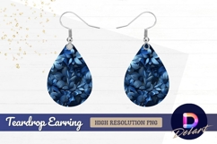 Blue floral pattern background with Teardrop Earring PNG Product Image 1