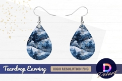 Winter forest watercolor pattern with Teardrop Earring PNG Product Image 1