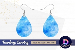 Blue watercolor abstract background Teardrop Earring PNG Product Image 1