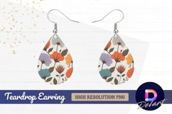 Colorful floral pattern Teardrop Earring PNG Product Image 1