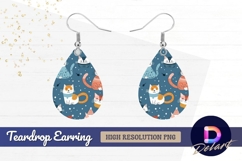 Cute cats Teardrop Earring PNG Product Image 1