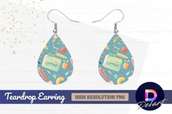 School supplies cute illustration Teardrop Earring PNG Product Image 1
