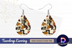 Abstract retro Teardrop Earring PNG Product Image 1