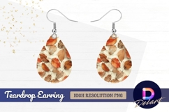 Autumn leaves background red orange Teardrop Earring PNG Product Image 1