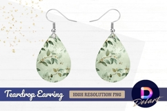 Floral botanical pattern with soft Teardrop Earring PNG Product Image 1