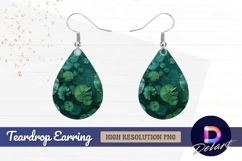 Lily pads in water with raindrops Teardrop Earring PNG Product Image 1