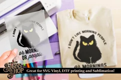 I don't like morning people| Funny T-shirt | SVG, DTF Product Image 2