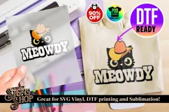 Meowdy | Funny T-shirt | SVG, DTF, PNG Product Image 4