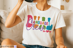 Dual Language Crew SVG, Bilingual Teacher Shirt Design Product Image 3