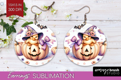 Duck Halloween Round Earrings Coquette PNG Sublimation Product Image 1