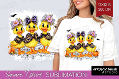 Duck Halloween Square Tshirt Background Spooky Season PNG Product Image 1