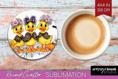 Duck Halloween Round Coaster Spooky Season Coaster PNG Product Image 1