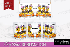 Duck Halloween Mug Wrap Spooky Season Mug PNG Sublimation Product Image 1