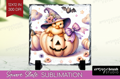 Duck Halloween Slate PNG Coquette Square Slate Sublimation Product Image 1