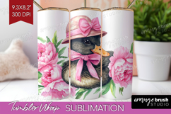 Duck Flowers Tumbler Wrap Cute Farm Tumbler PNG Sublimation Product Image 1