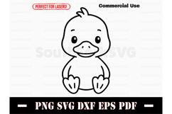 Cute Baby Duck Doodle Design SVG PNG DXF EPS PDF Product Image 1