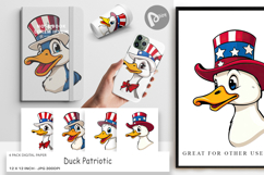Digital Paper Duck Patriotic Product Image 1