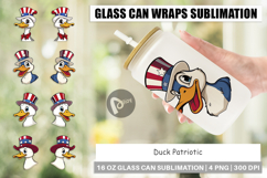 Glass Can Duck Patriotic Product Image 1