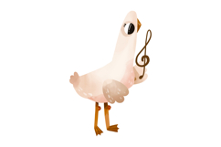 Cute Musical Geese Clipart Set Hand Drawn Bird Musicians Product Image 2