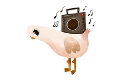 Cute Musical Geese Clipart Set Hand Drawn Bird Musicians Product Image 8