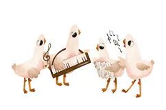 Cute Musical Geese Clipart Hand Drawn Bird Musicians Product Image 4