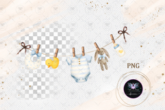 Duck Baby Boy Clothesline PNG Product Image 1