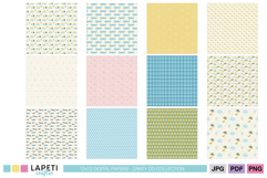 New baby printable scrapbook papers with soft pastel backgrounds