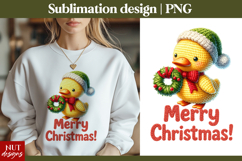 Crochet Christmas tshirt Merry Christmas Duck Sublimation Product Image 1