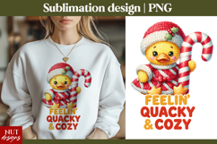 Crochet Christmas tshirt Funny Christmas Duck Sublimation Product Image 1