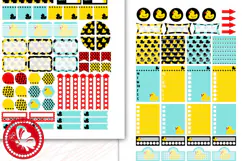 Yellow rubber ducks: Printable Planner Stickers for ECLP Product Image 3