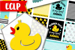 Yellow rubber ducks: Printable Planner Stickers for ECLP Product Image 1
