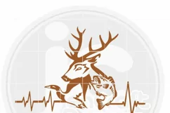 Duck Hunting Fishing Svg | Duck Deer Fish Heartbeat svg Product Image 3