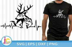 Duck Hunting Fishing Svg | Duck Deer Fish Heartbeat svg Product Image 1